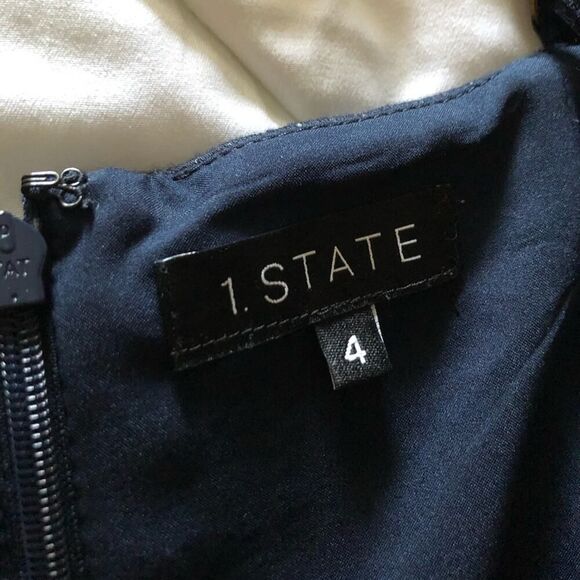 1. State Navy Blue Pinstripe Jumpsuit - Picture 8 of 8